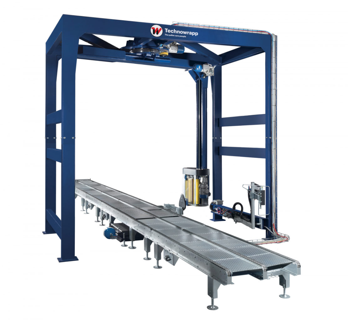 Automatic pallet wrappers with rotary arm Geku Industrial Robotics